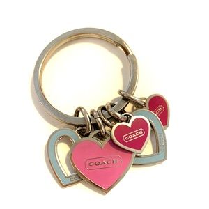 Authentic coach heart keychain
